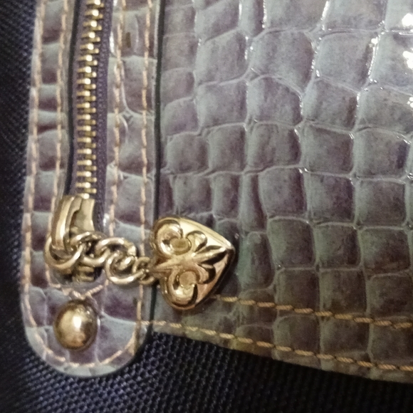 Navy blue purse with snake print - Picture 8 of 14